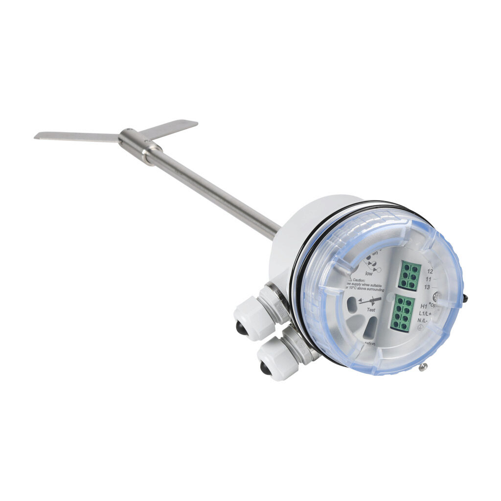 PLS-4P-3-115-HAZ - ProSense rotating paddle bulk solids level switch, 300mm insertion length, 1-1/4in male NPT process connection, (1) SPDT relay, 115 VAC operating voltage. Hinged paddle included. Hazardous location rated.