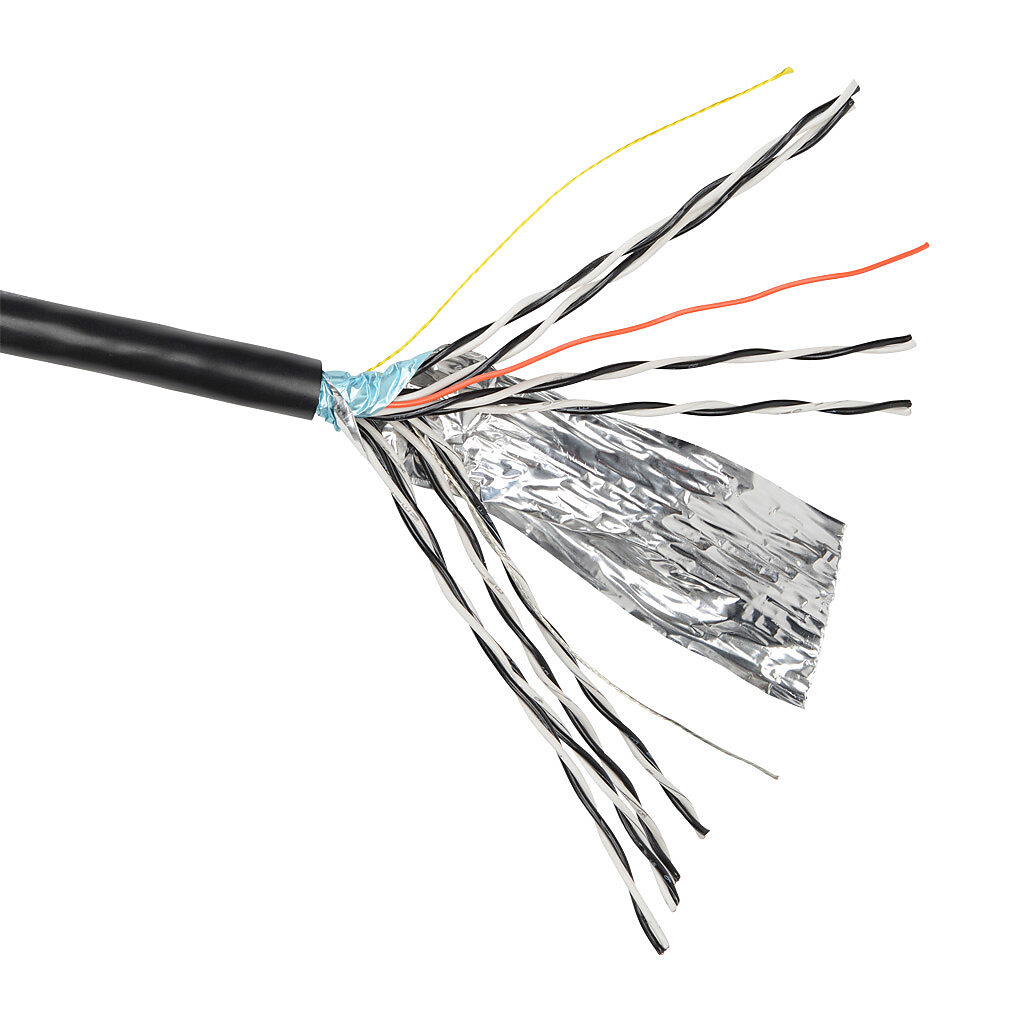 PLTC3-16-8S-1 - Southwire instrumentation cable, overall shielded, PLTC and ITC, 300V, 8 twisted pairs, 16 AWG, PVC conductor insulation material, black and white numbered pairs, PVC jacket, black, cut to length.