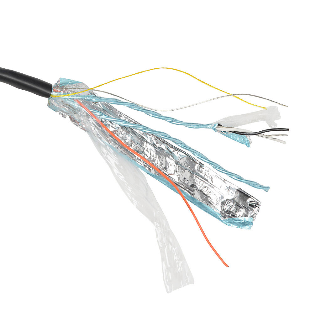 PLTC3-18-2SS-1 - Southwire instrumentation cable, individual and overall shielded, PLTC and ITC, 300V, 2 twisted pairs, 18 AWG, PVC conductor insulation material, black and white numbered pairs, PVC jacket, black, cut to length.