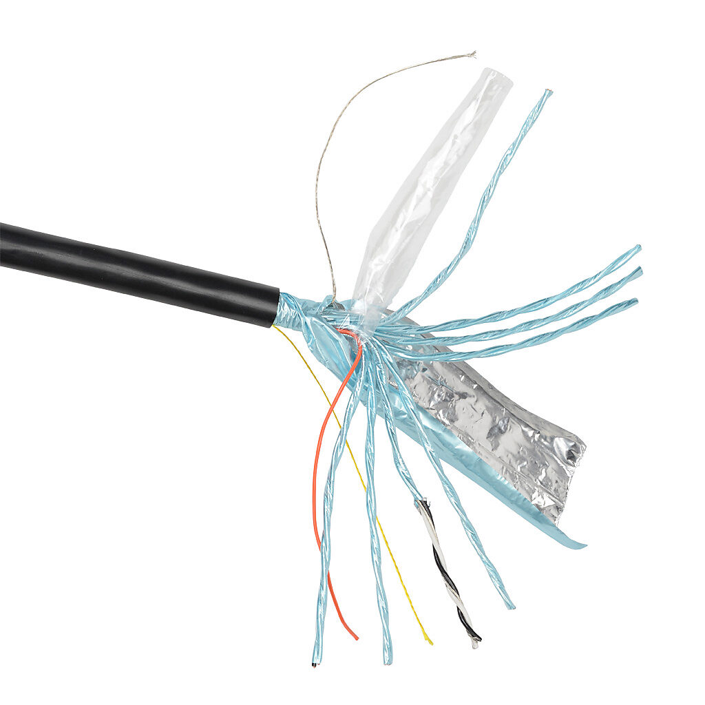 PLTC3-18-8SS-1 - Southwire instrumentation cable, individual and overall shielded, PLTC and ITC, 300V, 8 twisted pairs, 18 AWG, PVC conductor insulation material, black and white numbered pairs, PVC jacket, black, cut to length.