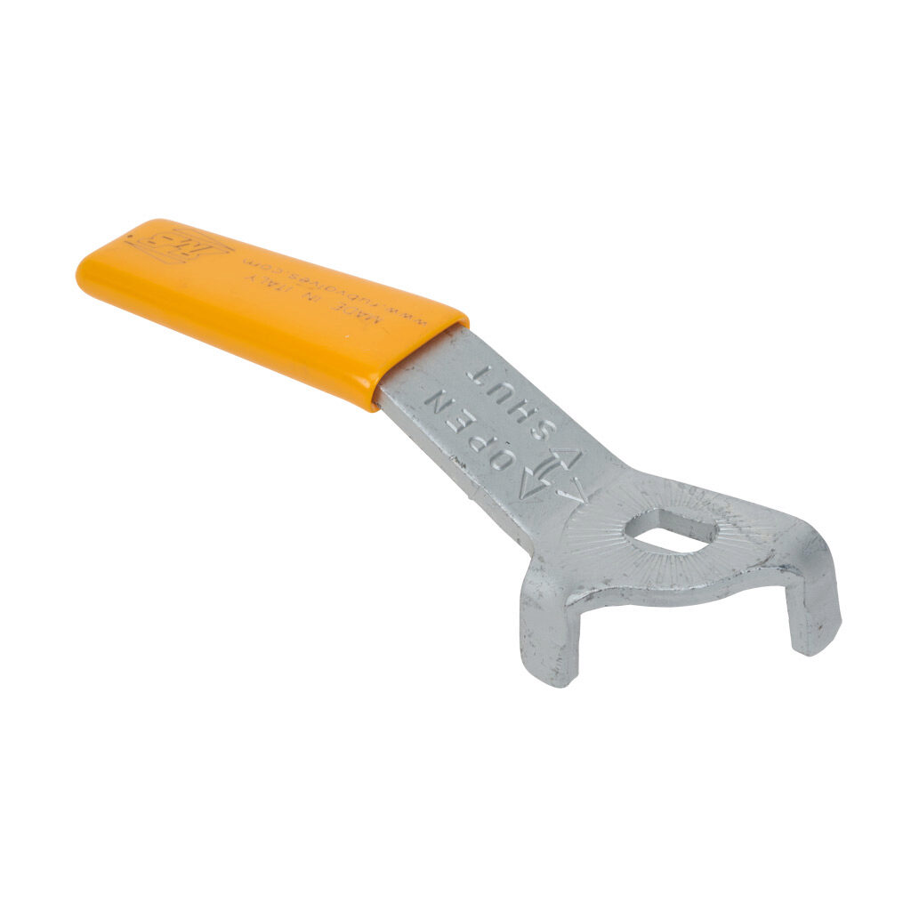 PLTG19 - RuB stubby handle, PVC dipped steel, yellow. For use with RuB 1-1/4 - 2in ball valves.