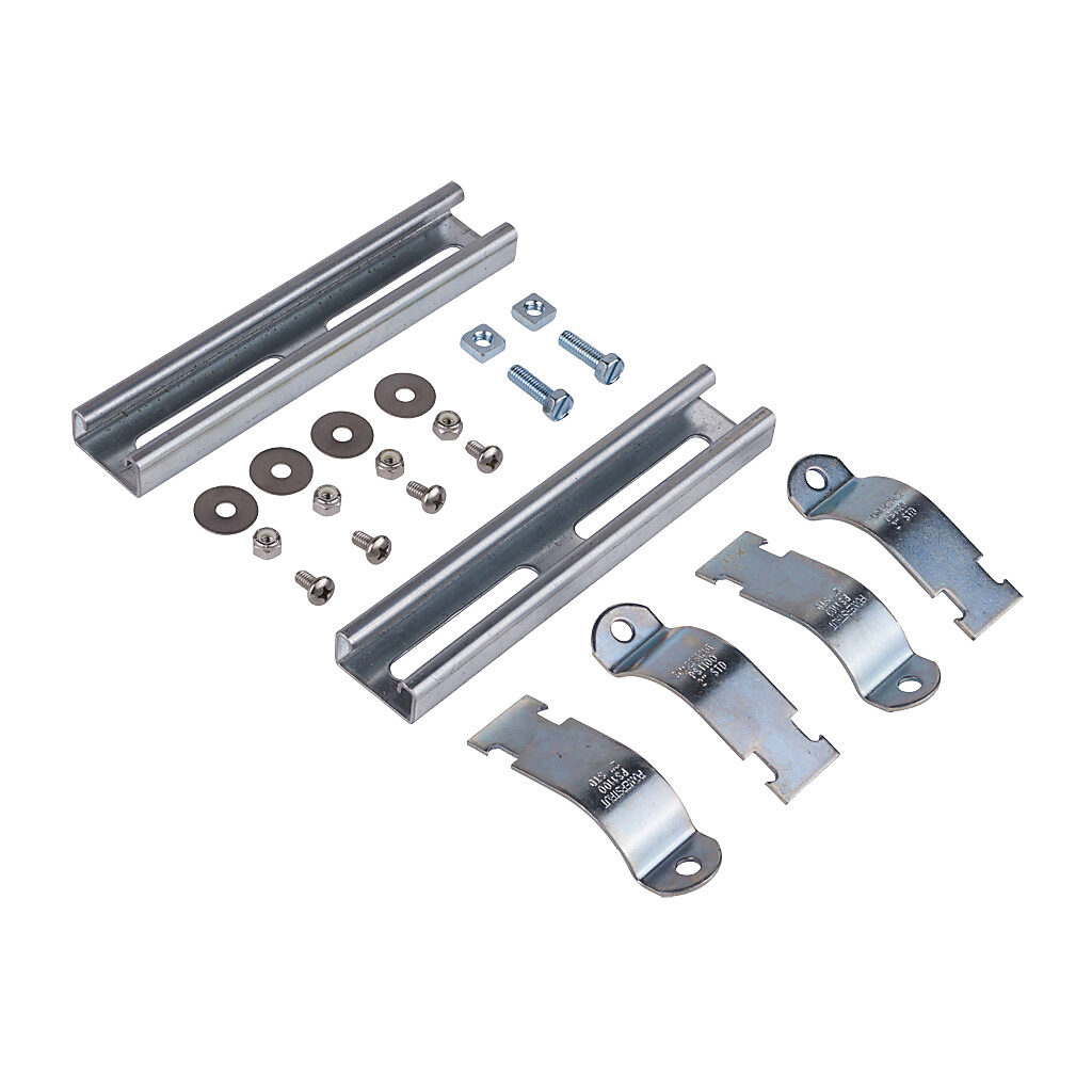PMKG-28-IMP-P10 - Integra pole mounting kit, accommodates 2in pole diameter, galvanized steel components and zinc-plated steel fasteners. For use with 8in wide Impact series polycarbonate enclosures.