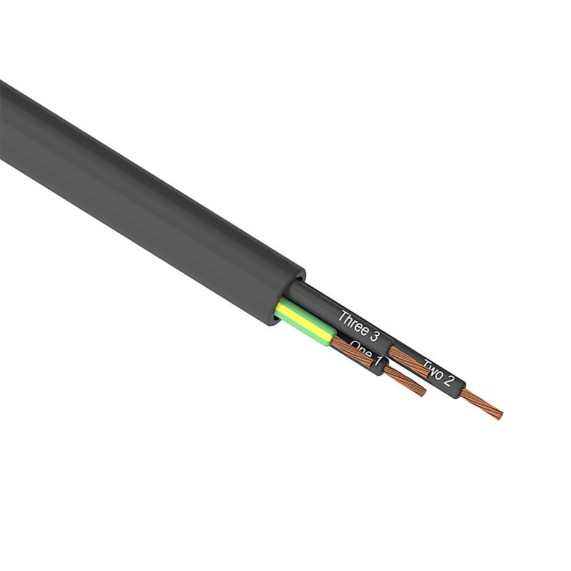 PMTC-10U-4BK-1 - Southwire flexible power/control cable, unshielded, 4 conductors (includes ground), 10 AWG, bare copper, PVC/Nylon conductor insulation material, black with white numbers and green/yellow ground, TPE jacket, black, cut to length.