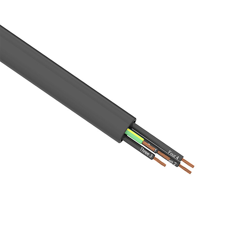 PMTC-10U-5BK-1 - Southwire flexible power/control cable, unshielded, 5 conductors (includes ground), 10 AWG, bare copper, PVC/Nylon conductor insulation material, black with white numbers and green/yellow ground, TPE jacket, black, cut to length.
