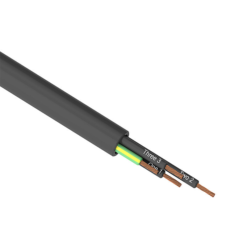 PMTC-12U-4BK-1 - Southwire flexible power/control cable, unshielded, 4 conductors (includes ground), 12 AWG, bare copper, PVC/Nylon conductor insulation material, black with white numbers and green/yellow ground, TPE jacket, black, cut to length.