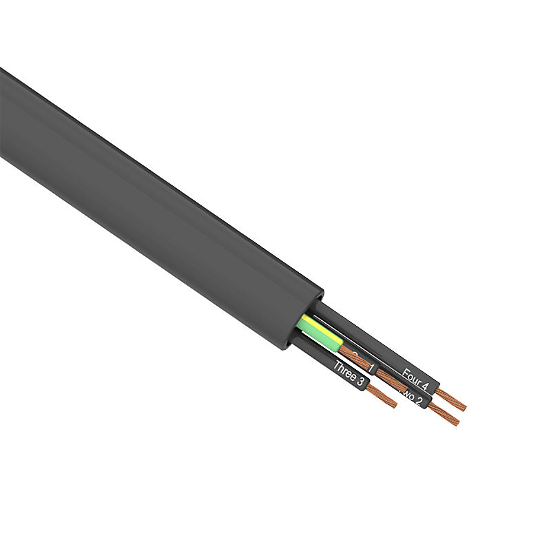 PMTC-12U-5BK-1 - Southwire flexible power/control cable, unshielded, 5 conductors (includes ground), 12 AWG, bare copper, PVC/Nylon conductor insulation material, black with white numbers and green/yellow ground, TPE jacket, black, cut to length.