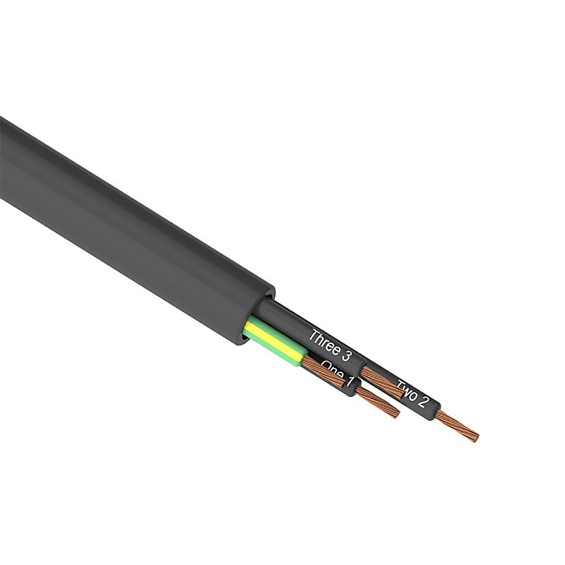 PMTC-14U-4BK-1 - Southwire flexible power/control cable, unshielded, 4 conductors (includes ground), 14 AWG, bare copper, PVC/Nylon conductor insulation material, black with white numbers and green/yellow ground, TPE jacket, black, cut to length.