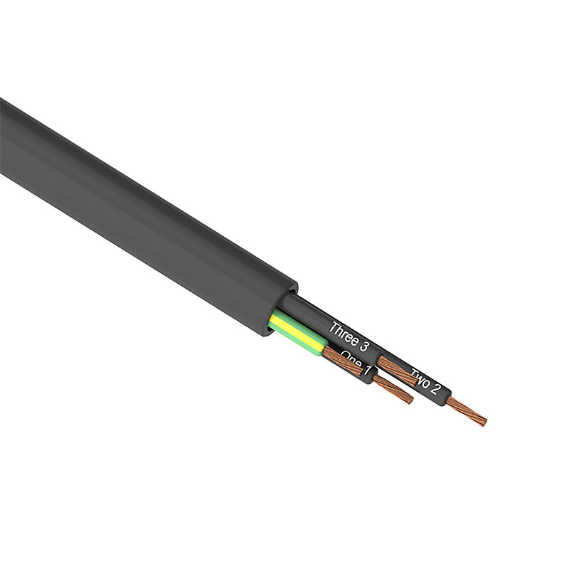 PMTC-8U-4BK-1 - Southwire flexible power/control cable, unshielded, 4 conductors (includes ground), 8 AWG, bare copper, PVC/Nylon conductor insulation material, black with white numbers and green/yellow ground, TPE jacket, black, cut to length.