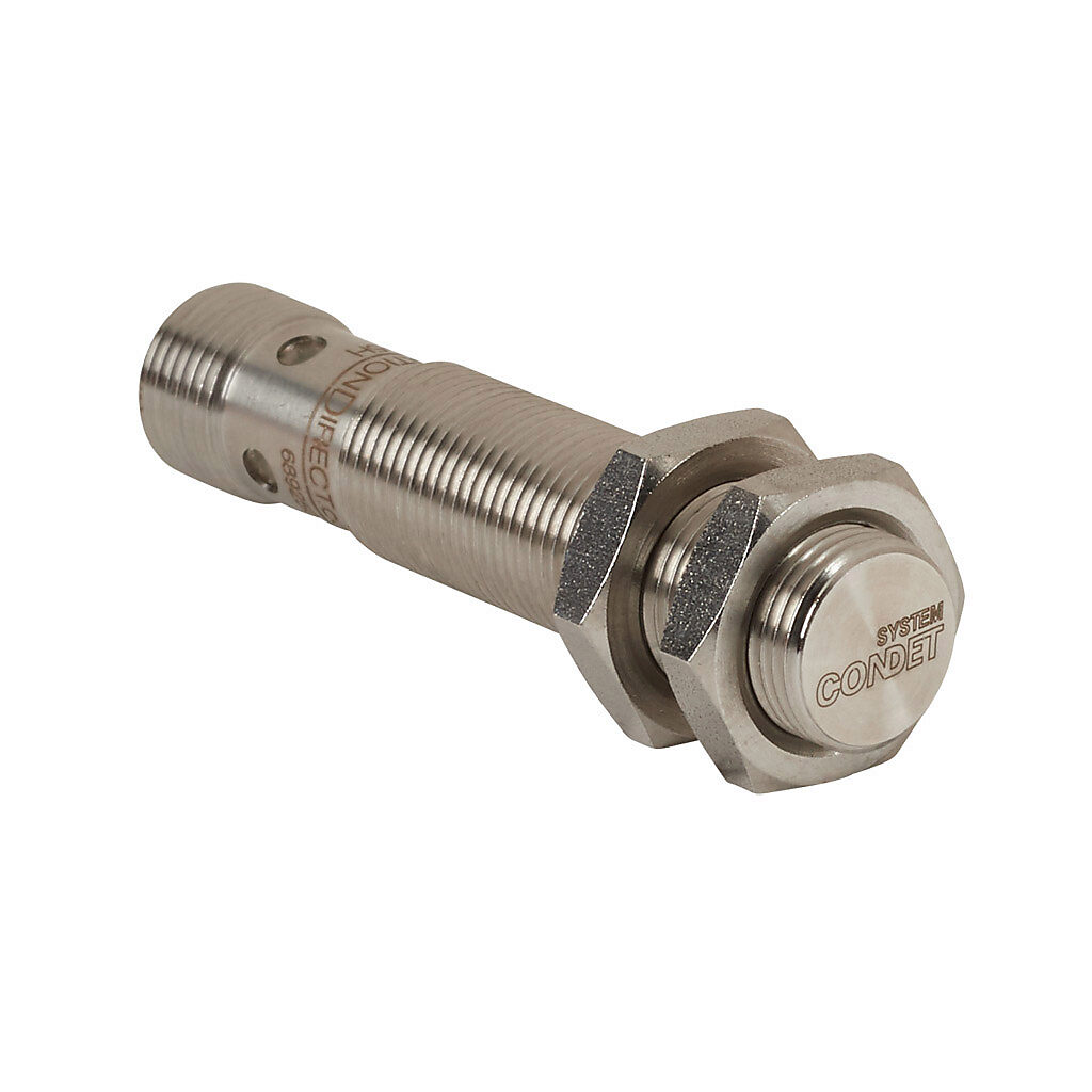 PMW-AN-5H - AutomationDirect inductive proximity sensor, tubular, 12mm diameter x 60mm body, stainless steel housing, NPN, N.O. output, 6mm sensing distance, flush, 400 Hz switching frequency, IP67, 4-pin M12 quick-disconnect.