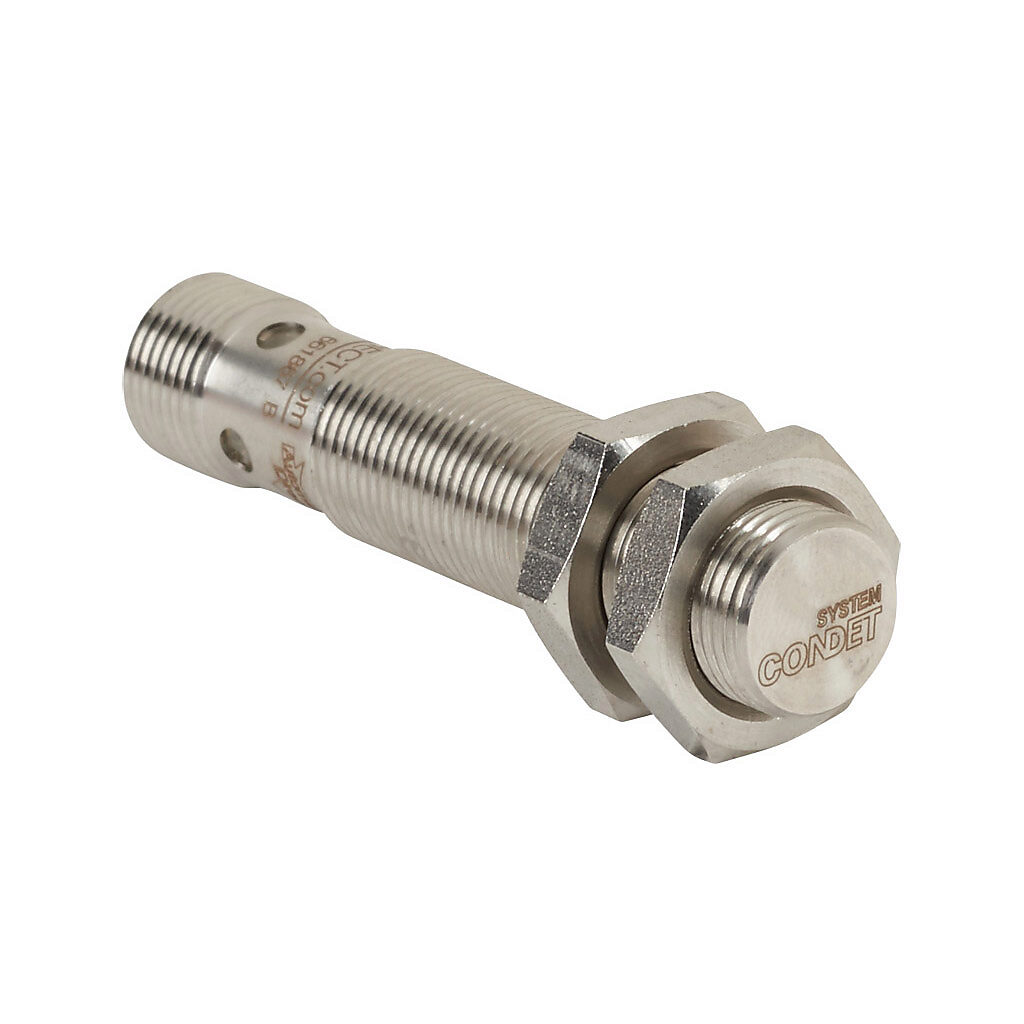 PMW-AP-5H - AutomationDirect inductive proximity sensor, tubular, 12mm diameter x 60mm body, stainless steel housing, PNP, N.O. output, 6mm sensing distance, flush, 400 Hz switching frequency, IP67, 4-pin M12 quick-disconnect.