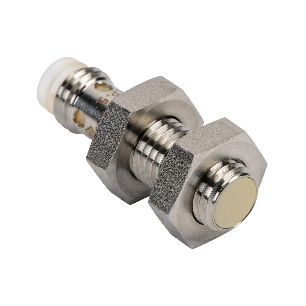 PNE6-CP-5F - ProSense inductive proximity sensor, tubular, 8mm diameter x 30mm body, stainless steel housing, PNP, N.C. output, 3mm sensing distance, flush, 1.5 kHz switching frequency, IP65 IP66 IP67 IP68 IP69K, 3-pin M8 quick-disconnect.
