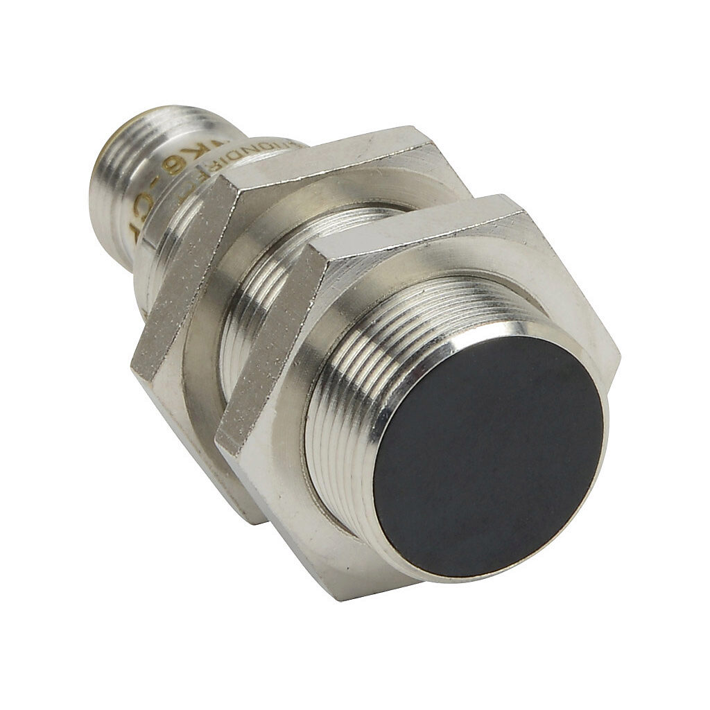 PNK6-CP-3H - AutomationDirect inductive proximity sensor, tubular, 18mm diameter x 45mm body, bronze-plated brass housing, PNP, N.C. output, 8mm sensing distance, flush, 400 Hz switching frequency, IP65 IP66 IP67 IP68 IP69K, 4-pin M12 quick-discon...