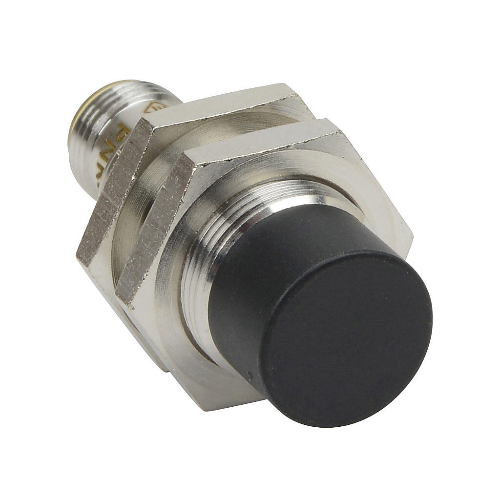 PNK6-CP-4H - AutomationDirect inductive proximity sensor, tubular, 18mm diameter x 45mm body, bronze-plated brass housing, PNP, N.C. output, 12mm sensing distance, non-flush, 300 Hz switching frequency, IP65 IP66 IP67 IP68 IP69K, 4-pin M12 quick-d...