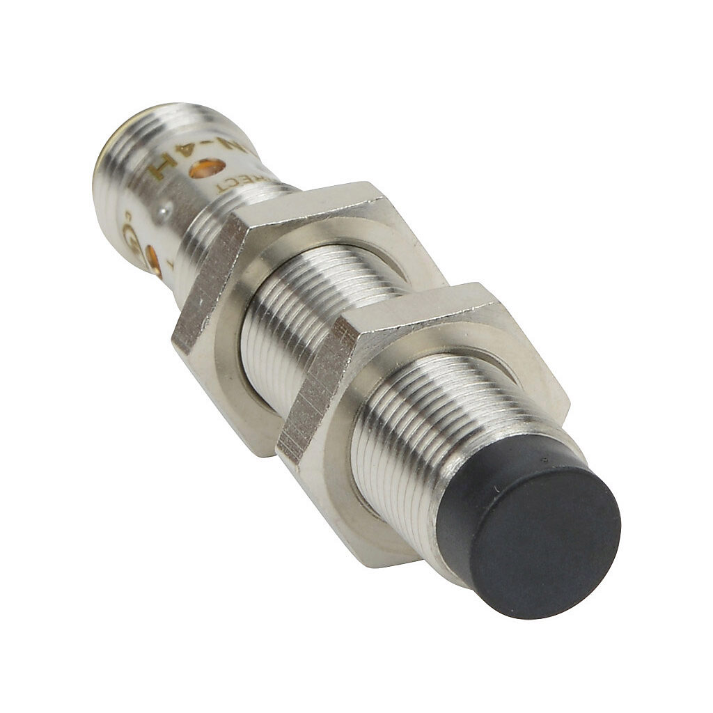 PNM-AN-4H - AutomationDirect inductive proximity sensor, tubular, 12mm diameter x 60mm body, bronze-plated brass housing, NPN, N.O. output, 7mm sensing distance, non-flush, 700 Hz switching frequency, IP65 IP66 IP67 IP68 IP69K, 4-pin M12 quick-dis...