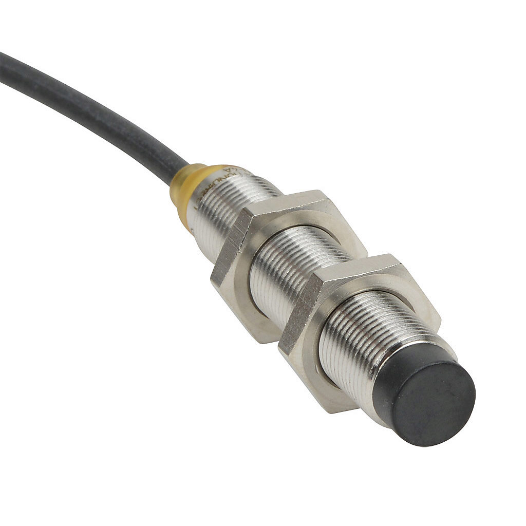 PNM-CN-4A - AutomationDirect inductive proximity sensor, tubular, 12mm diameter x 65mm body, bronze-plated brass housing, NPN, N.C. output, 7mm sensing distance, non-flush, 700 Hz switching frequency, IP65 IP66 IP67 IP68 IP69K, pigtail.