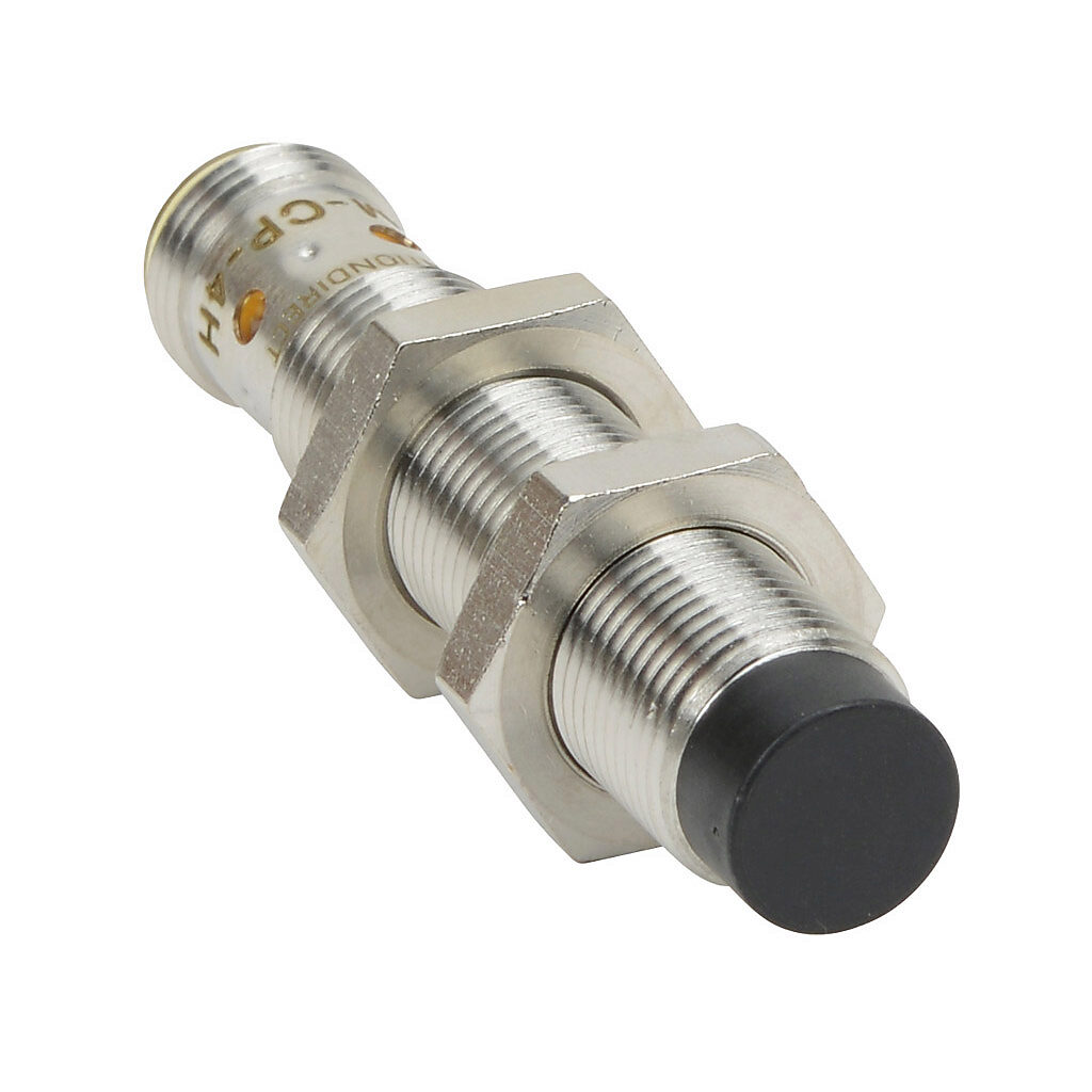 PNM-CP-4H - AutomationDirect inductive proximity sensor, tubular, 12mm diameter x 60mm body, bronze-plated brass housing, PNP, N.C. output, 7mm sensing distance, non-flush, 700 Hz switching frequency, IP65 IP66 IP67 IP68 IP69K, 4-pin M12 quick-dis...