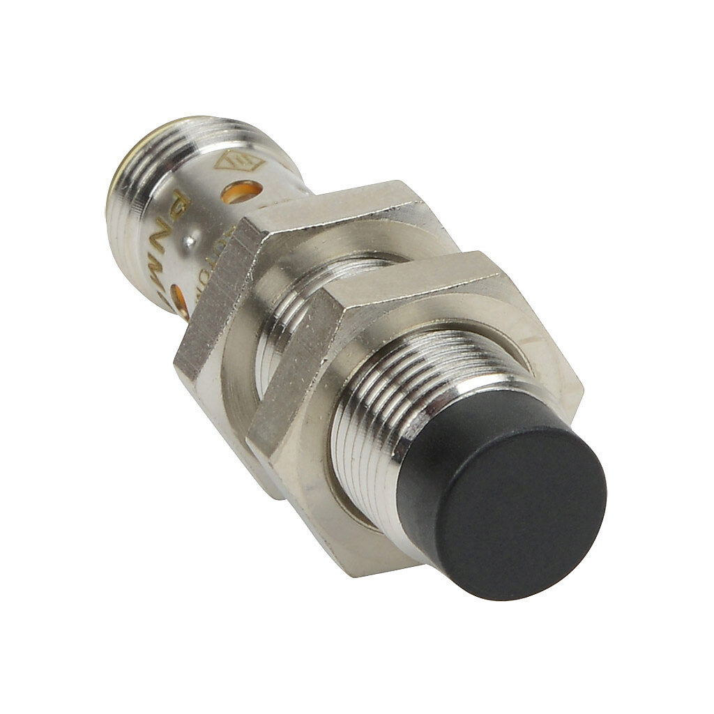 PNM6-AN-4H - AutomationDirect inductive proximity sensor, tubular, 12mm diameter x 45mm body, bronze-plated brass housing, NPN, N.O. output, 7mm sensing distance, non-flush, 700 Hz switching frequency, IP65 IP66 IP67 IP68 IP69K, 4-pin M12 quick-di...