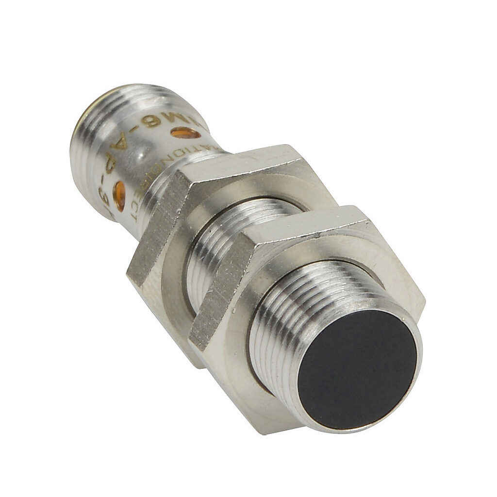 PNM6-AP-3H - AutomationDirect inductive proximity sensor, tubular, 12mm diameter x 45mm body, bronze-plated brass housing, PNP, N.O. output, 4mm sensing distance, flush, 700 Hz switching frequency, IP65 IP66 IP67 IP68 IP69K, 4-pin M12 quick-discon...