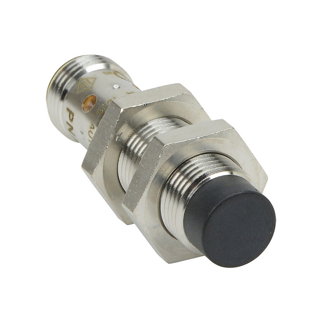 PNM6-AP-4H - AutomationDirect inductive proximity sensor, tubular, 12mm diameter x 45mm body, bronze-plated brass housing, PNP, N.O. output, 7mm sensing distance, non-flush, 700 Hz switching frequency, IP65 IP66 IP67 IP68 IP69K, 4-pin M12 quick-di...