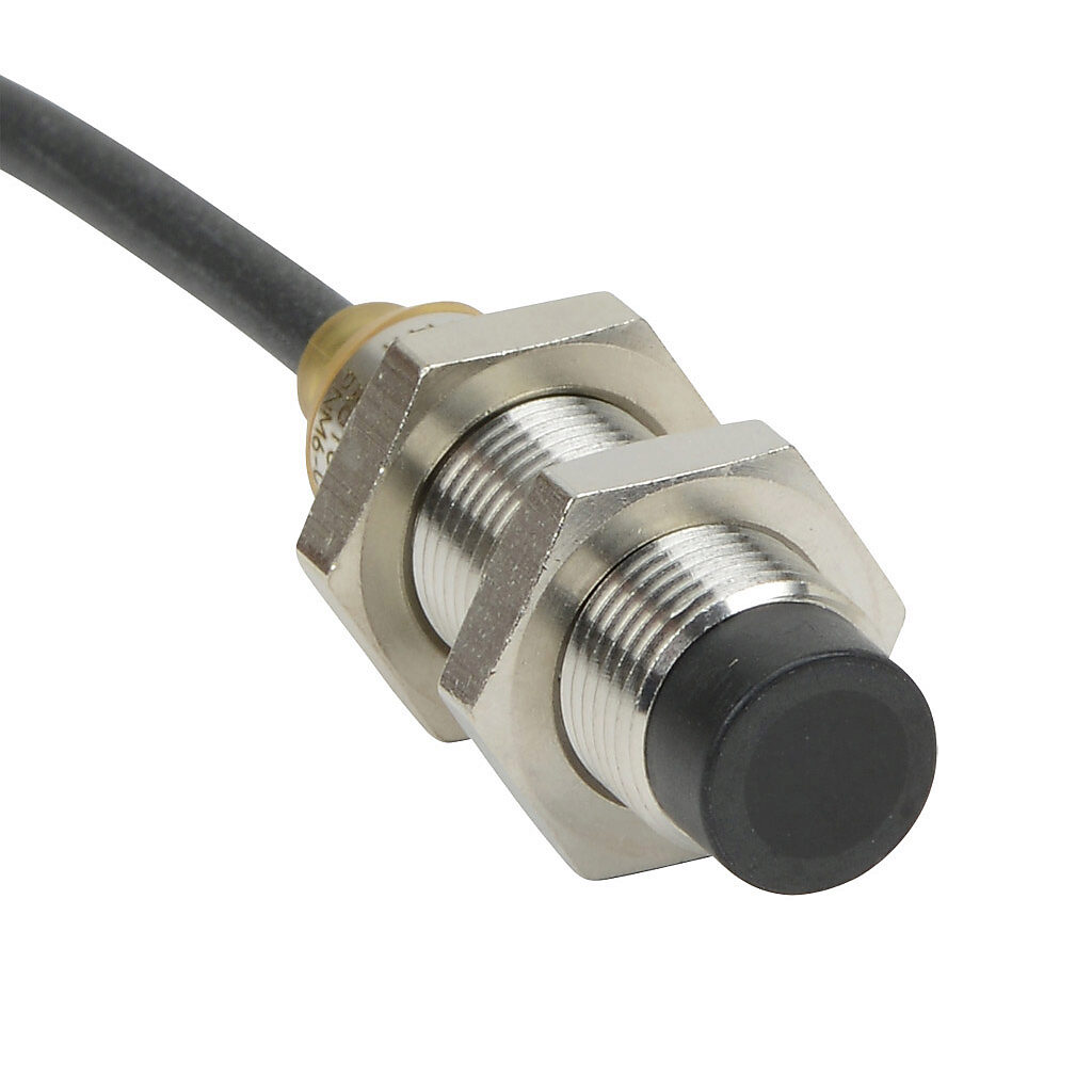 PNM6-CN-4A - AutomationDirect inductive proximity sensor, tubular, 12mm diameter x 45mm body, bronze-plated brass housing, NPN, N.C. output, 7mm sensing distance, non-flush, 700 Hz switching frequency, IP65 IP66 IP67 IP68 IP69K, pigtail.
