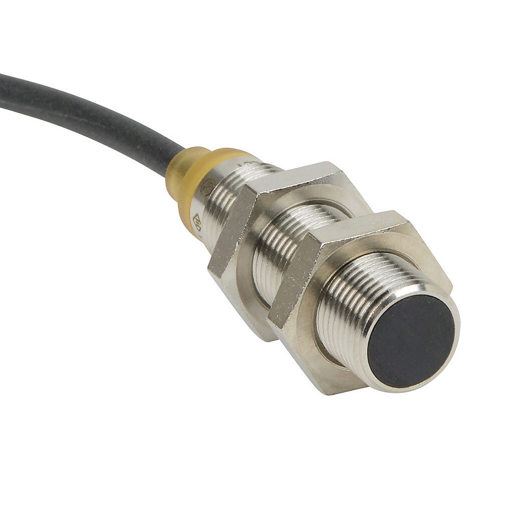 PNM6-CP-3A - AutomationDirect inductive proximity sensor, tubular, 12mm diameter x 45mm body, bronze-plated brass housing, PNP, N.C. output, 4mm sensing distance, flush, 700 Hz switching frequency, IP65 IP66 IP67 IP68 IP69K, pigtail.