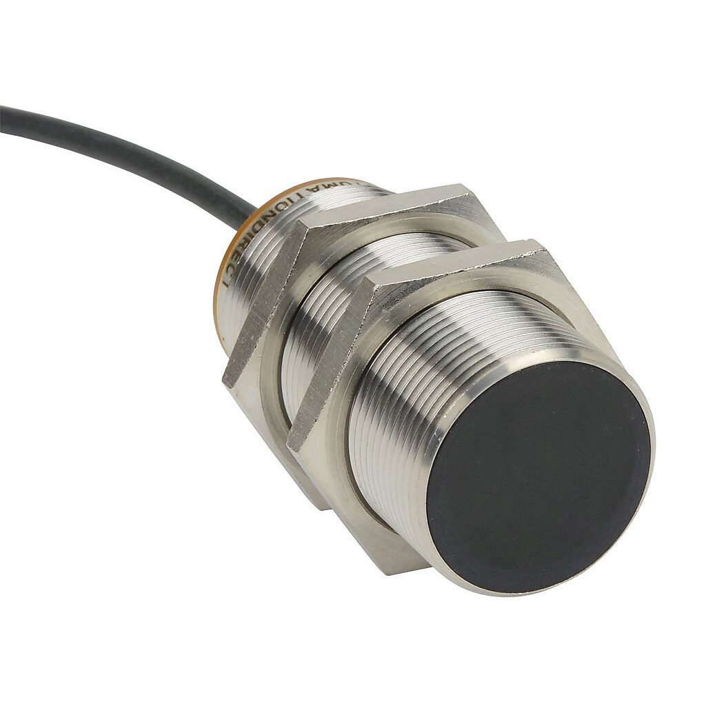 PNT-CN-3A - AutomationDirect inductive proximity sensor, tubular, 30mm diameter x 65mm body, bronze-plated brass housing, NPN, N.C. output, 15mm sensing distance, flush, 100 Hz switching frequency, IP65 IP66 IP67 IP68 IP69K, pigtail.