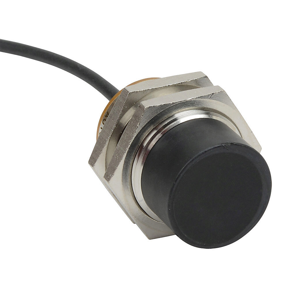 PNT6-AP-4A - AutomationDirect inductive proximity sensor, tubular, 30mm diameter x 50mm body, bronze-plated brass housing, PNP, N.O. output, 22mm sensing distance, non-flush, 100 Hz switching frequency, IP65 IP66 IP67 IP68 IP69K, pigtail.