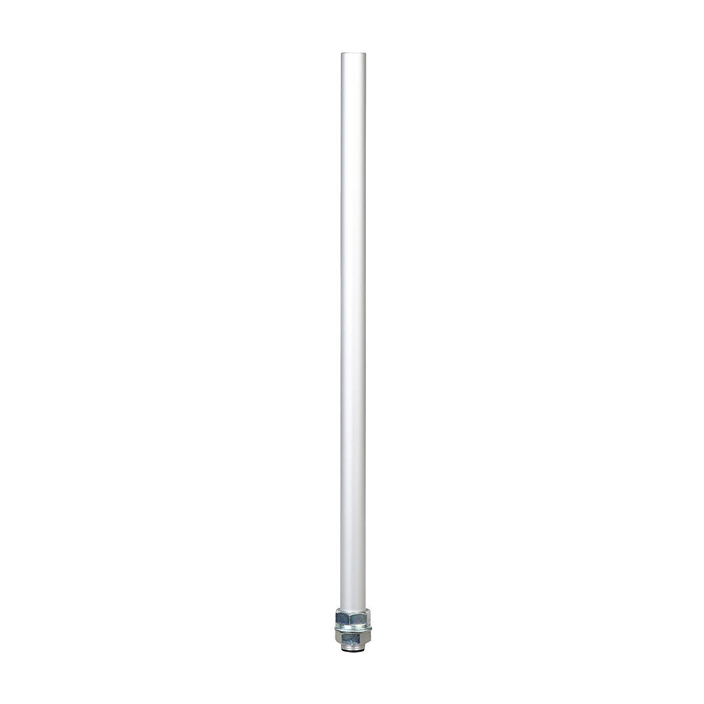 POLE22-0500AT - Patlite threaded mounting pole, 22mm diameter, 500mm length, M22 x 1.5mm thread, silver, aluminum. For use with 40mm terminal elements. Mounting hardware included.