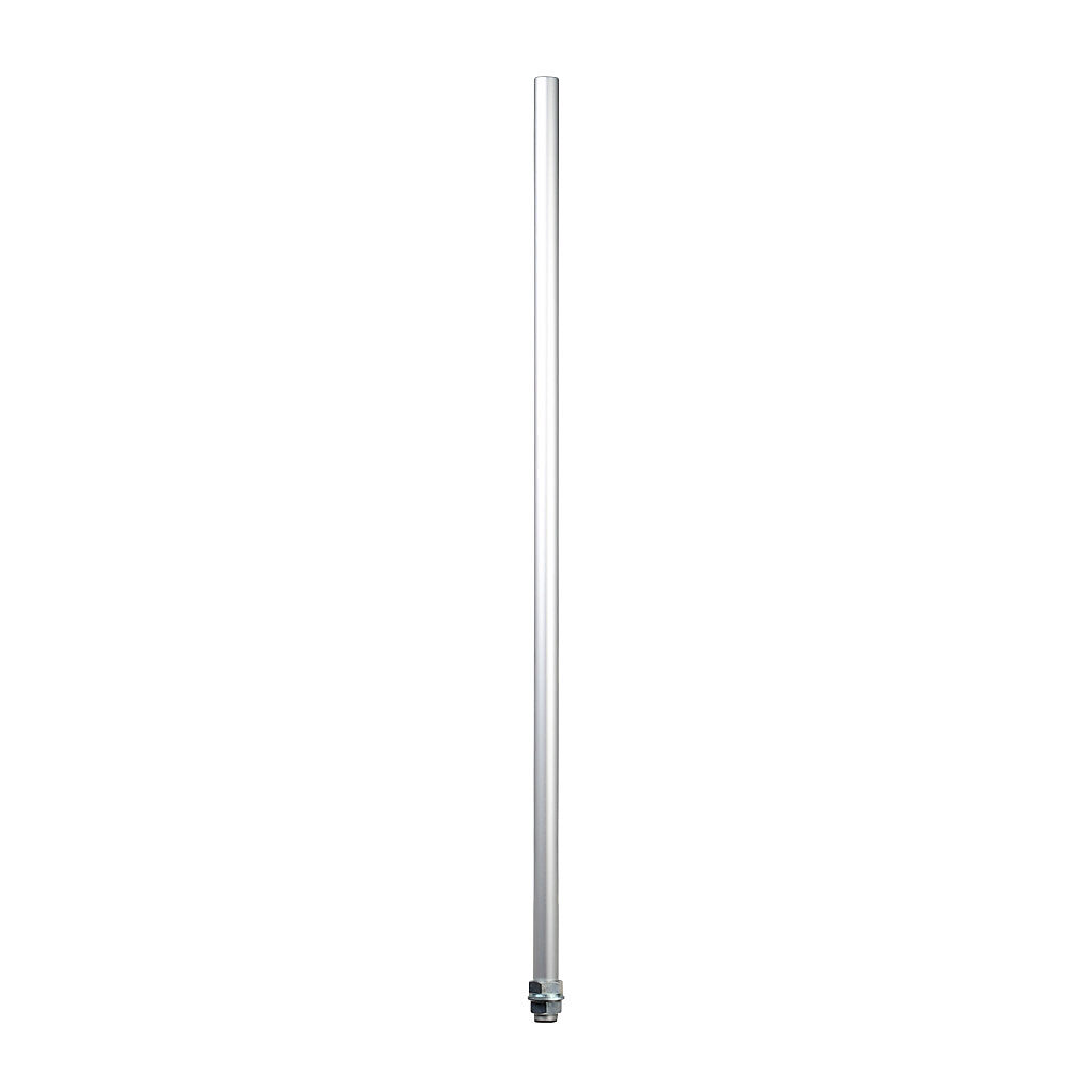 POLE22-0800AT - Patlite threaded mounting pole, 22mm diameter, 800mm length, M22 x 1.5mm thread, silver, aluminum. For use with 40mm terminal elements. Mounting hardware included.