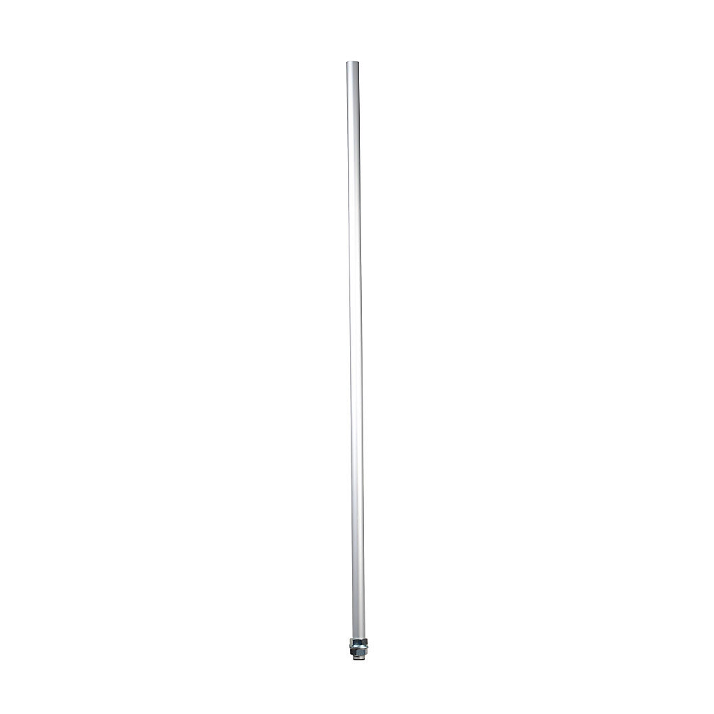 POLE22-1000AT - Patlite threaded mounting pole, 22mm diameter, 1000mm length, M22 x 1.5mm thread, silver, aluminum. For use with 40mm terminal elements. Mounting hardware included.