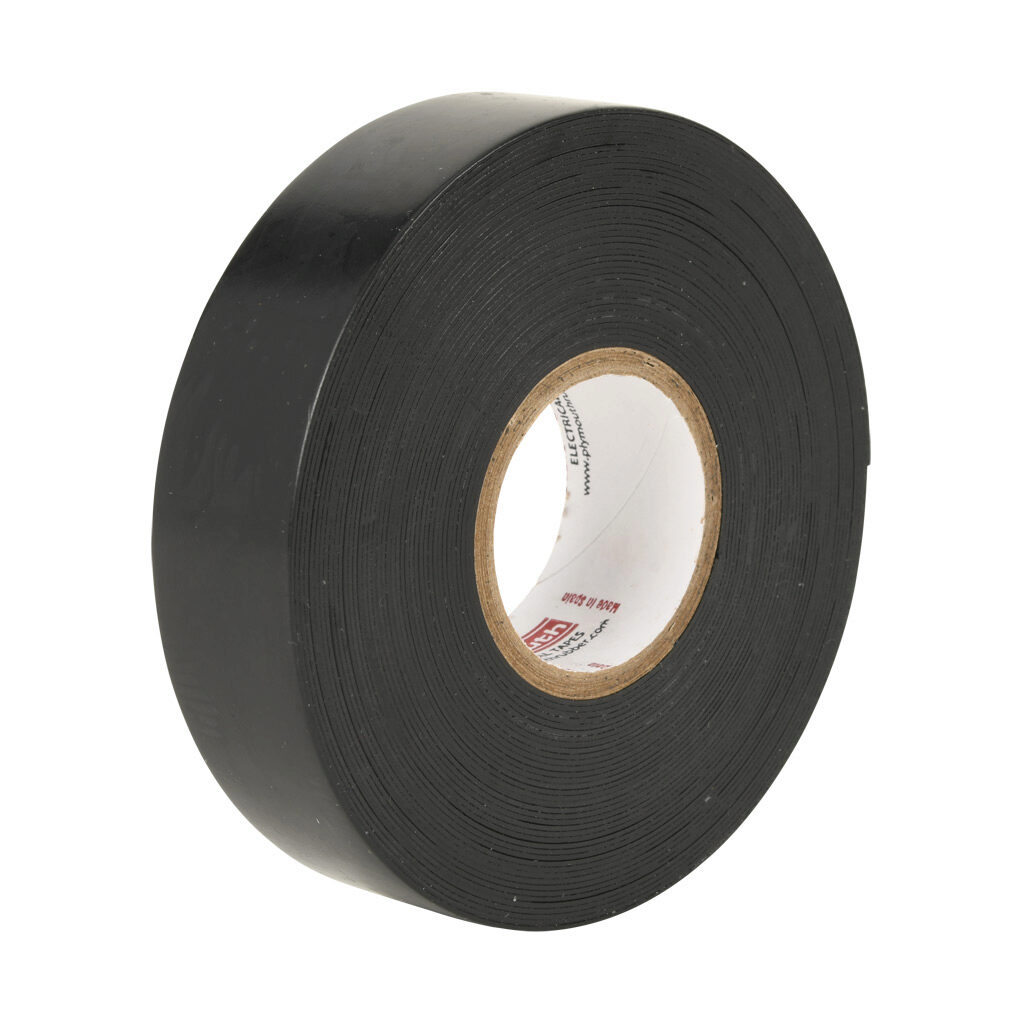 PR-2212-1 - Plymouth Rubber L969 rubber electrical tape, 1in x 30ft, 69 kV, self-amalgamating, black.
