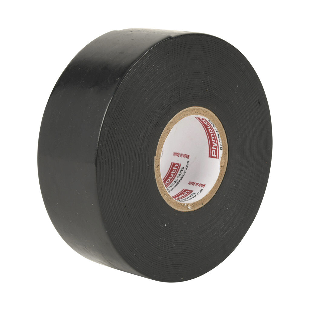 PR-2213-1 - Plymouth Rubber L969 rubber electrical tape, 1.5in x 30ft, 69 kV, self-amalgamating, black.