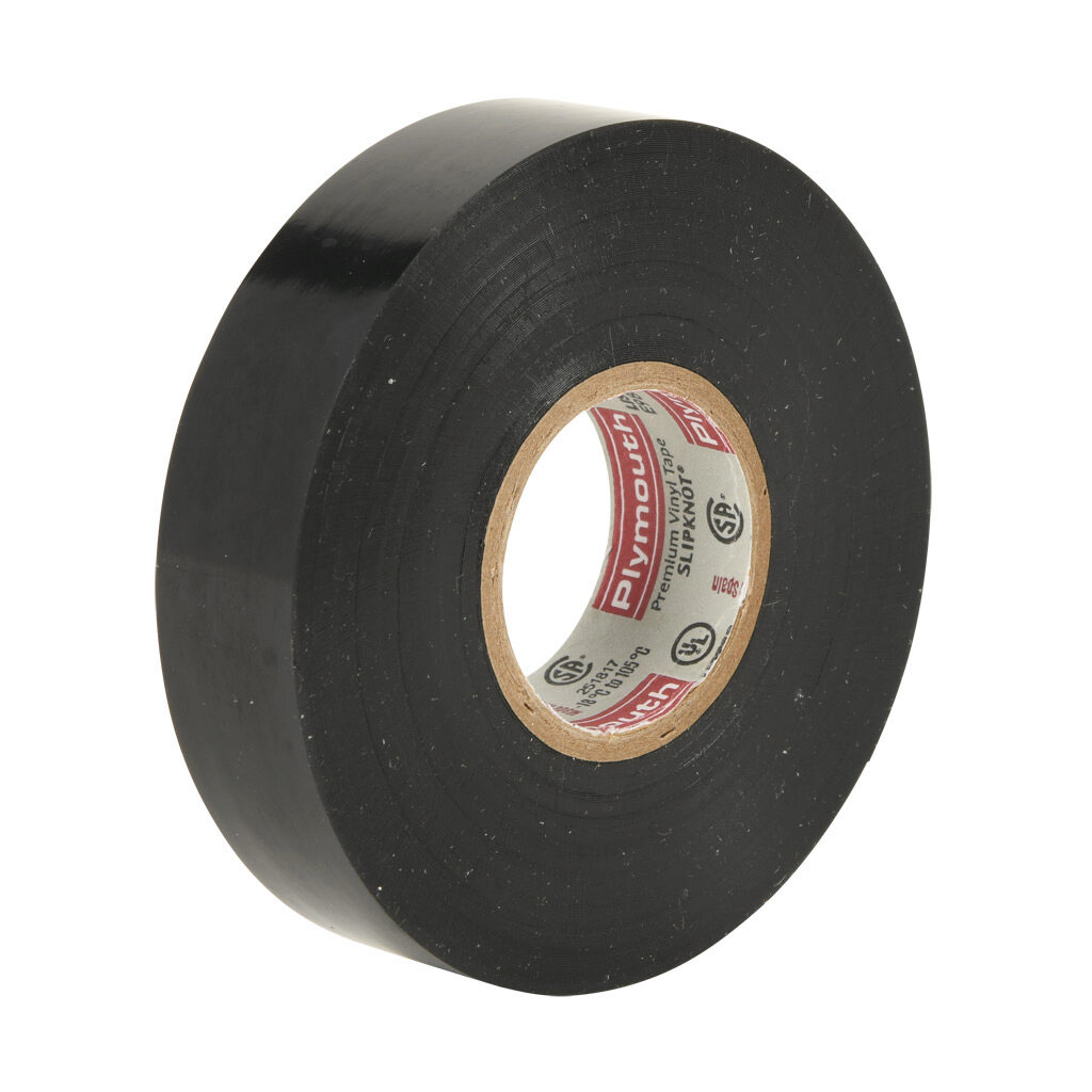 PR-4275-1 - Plymouth Rubber Slipknot Platinum 8.5 vinyl electrical tape, heavy duty, 0.75in x 66ft, 600V, black.