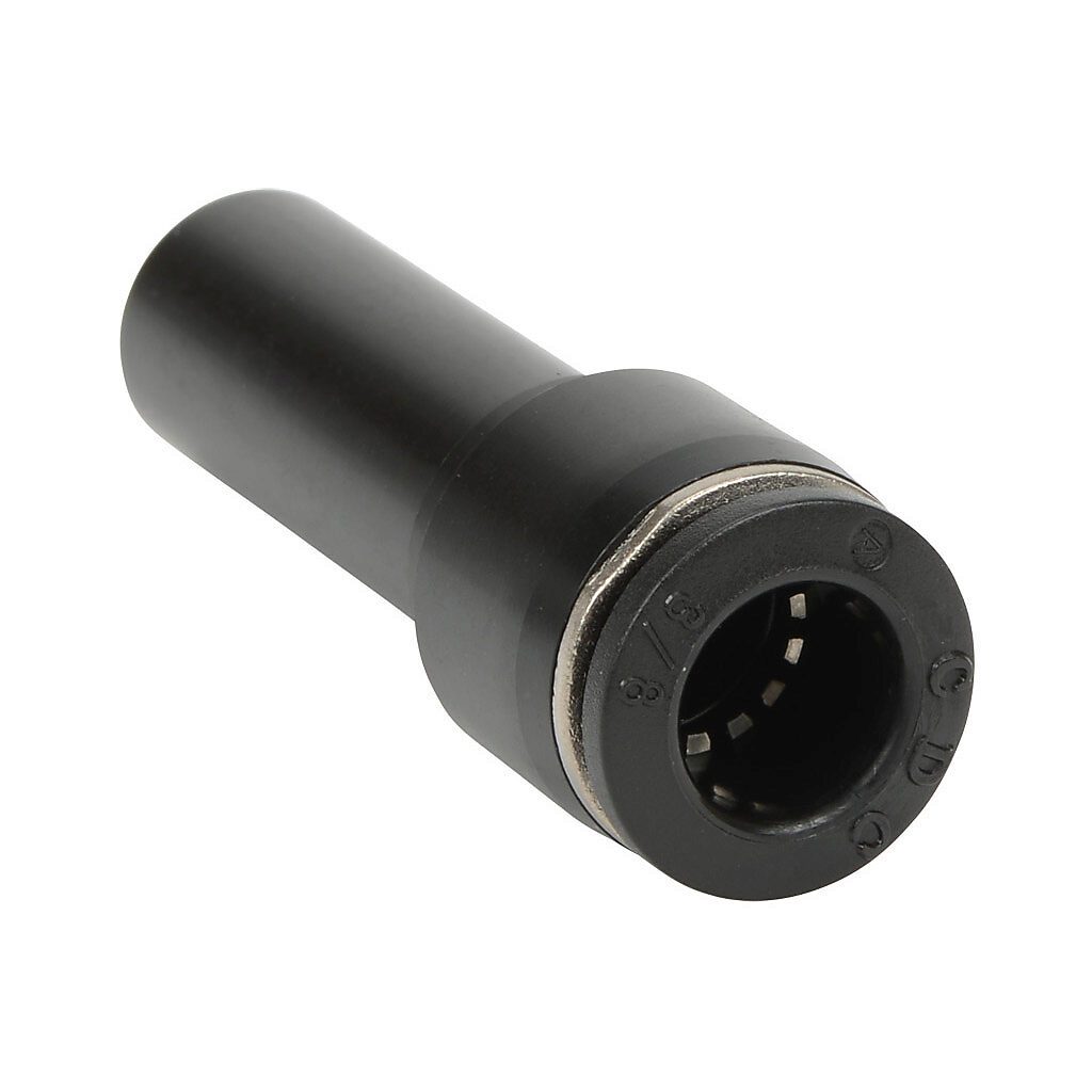 PR12-38 - NITRA pneumatic push-to-connect fitting, plug-in reducer, thermoplastic (PBT) body, (1) 1/2in plug-in to (1) 3/8in push-to-connect. Package of 5.