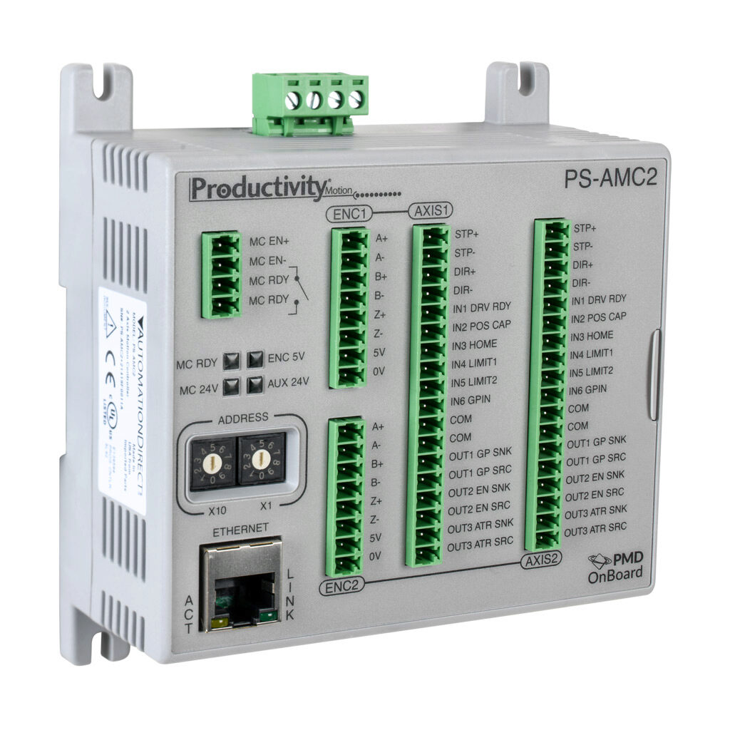PS-AMC2 - ProductivityMotion 2-axis motion controller, 1 MHz maximum switching frequency, 12 high-speed input point(s), sinking, 2-channel, differential encoder input(s), 6 high-speed output point(s), sinking/sourcing, 2-channel, differential outp...