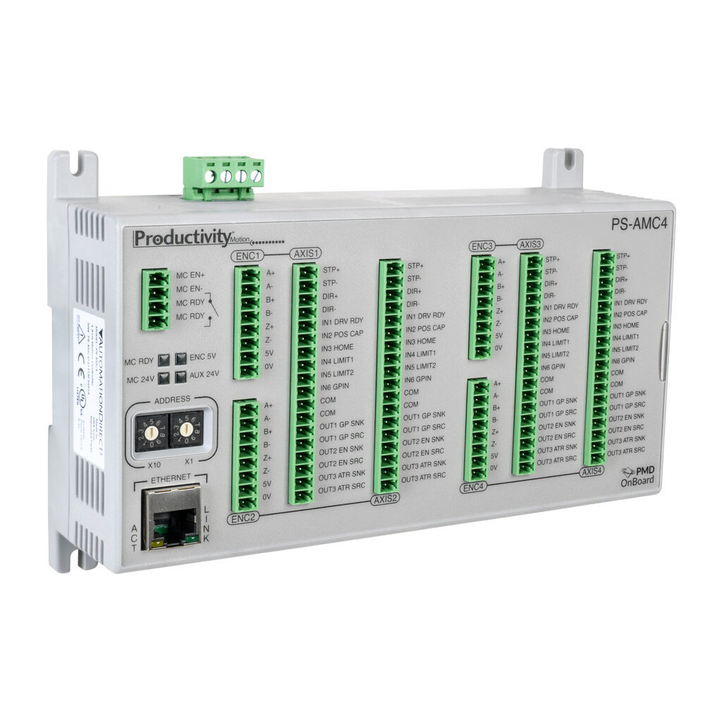 PS-AMC4 - ProductivityMotion 4-axis motion controller, 1 MHz maximum switching frequency, 24 high-speed input point(s), sinking, 4-channel, differential encoder input(s), 12 high-speed output point(s), sinking/sourcing, 4-channel, differential out...