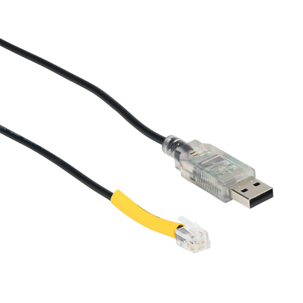 PSC1-A-90-PROG-CABLE - Schmersal cable assembly, 6ft/1.8m cable length, USB A to RJ10. For use with PSC1-10 and PSC1-100 safety controllers.