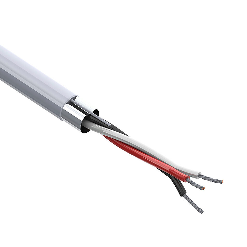 Q0220-1 - Quabbin control and signal cable, shielded, 3 conductors, 20 AWG, 10-stranded, tinned copper, PVC conductor insulation material, PVC jacket, gray, cut to length.