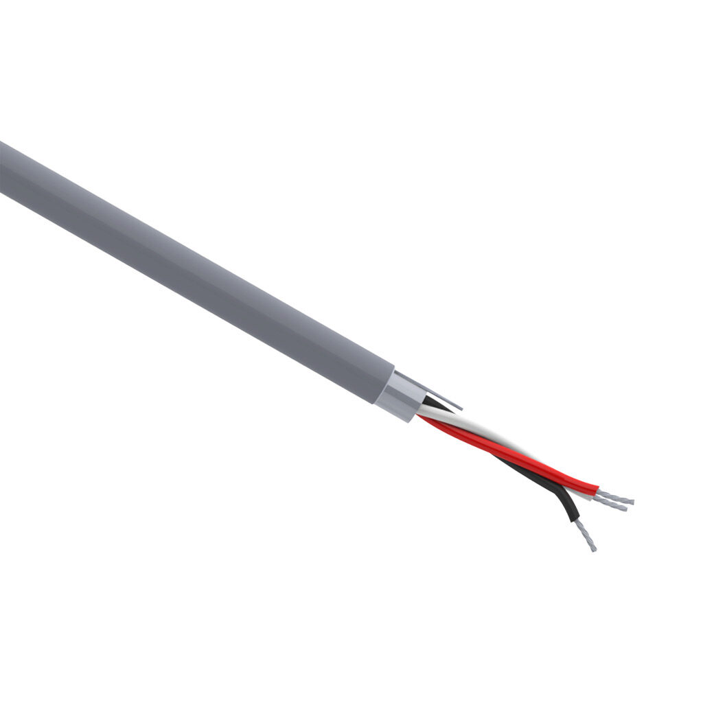 Q0225-1 - Quabbin control and signal cable, shielded, 1 twisted triad, 18 AWG, 16-stranded, tinned copper, PVC conductor insulation material, PVC jacket, gray, cut to length.
