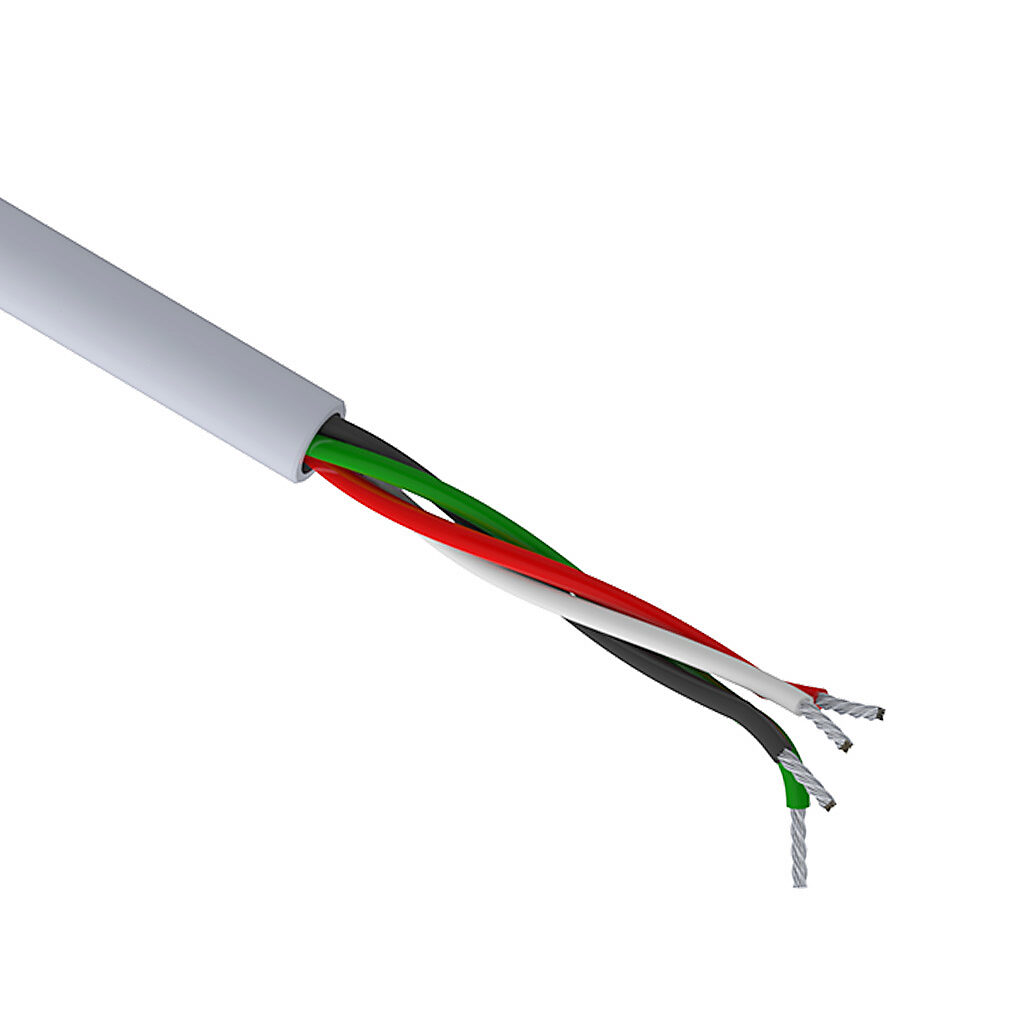 Q3100-1 - Quabbin control and signal cable, unshielded, 4 conductors, 16 AWG, 19-stranded, tinned copper, PVC conductor insulation material, PVC jacket, gray, cut to length.