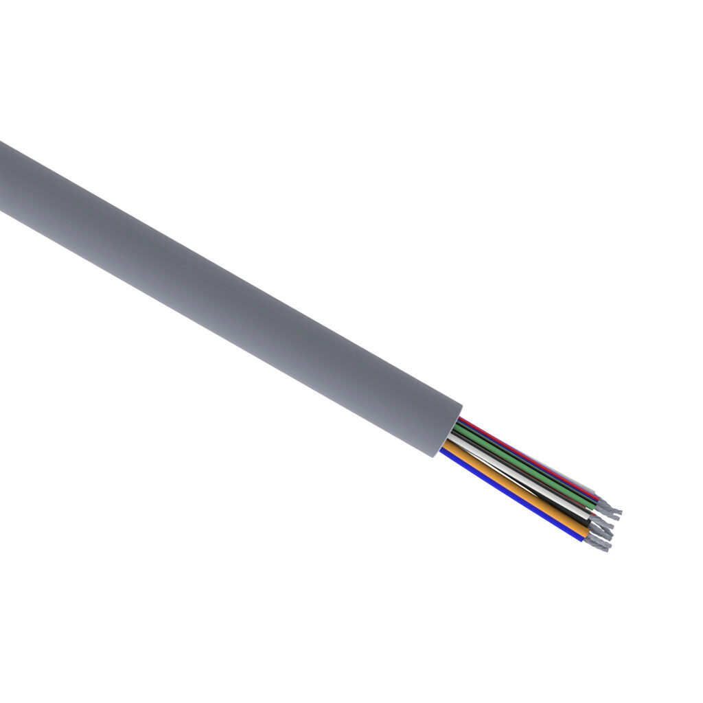 Q4120-1 - Quabbin control and signal cable, unshielded, 12 conductors, 18 AWG, 16-stranded, tinned copper, PVC conductor insulation material, PVC jacket, gray, cut to length.