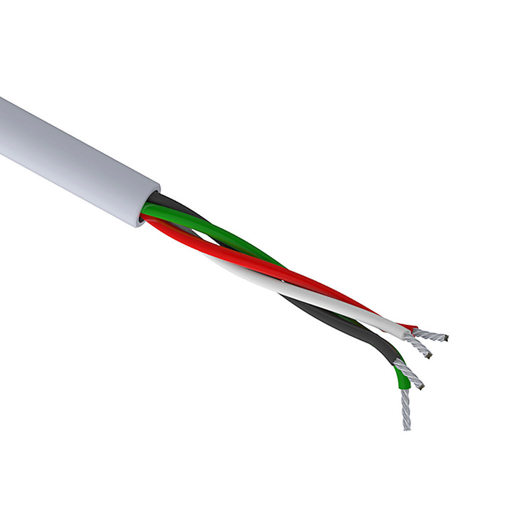 Q6100-1 - Quabbin control and signal cable, unshielded, 4 conductors, 20 AWG, 7-stranded, tinned copper, PVC conductor insulation material, PVC jacket, gray, cut to length.