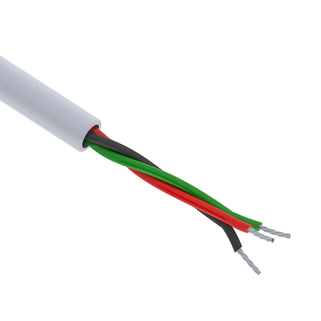 Q7121-1 - Quabbin control and signal cable, unshielded, 3 conductors, 22 AWG, 7-stranded, tinned copper, PVC conductor insulation material, PVC jacket, gray, cut to length.
