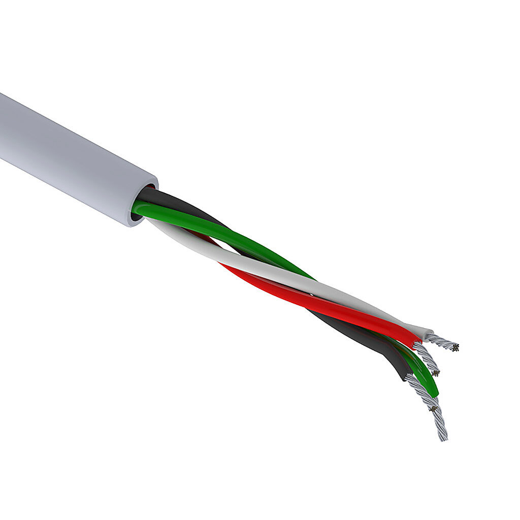 Q7125-1 - Quabbin control and signal cable, unshielded, 4 conductors, 22 AWG, 7-stranded, tinned copper, PVC conductor insulation material, PVC jacket, gray, cut to length.