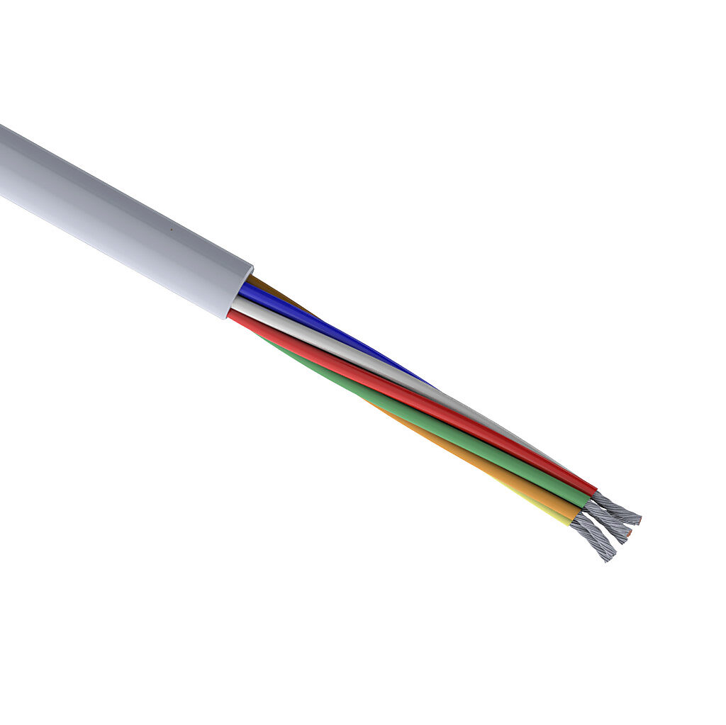 Q7145-1 - Quabbin control and signal cable, unshielded, 8 conductors, 22 AWG, 7-stranded, tinned copper, PVC conductor insulation material, PVC jacket, gray, cut to length.