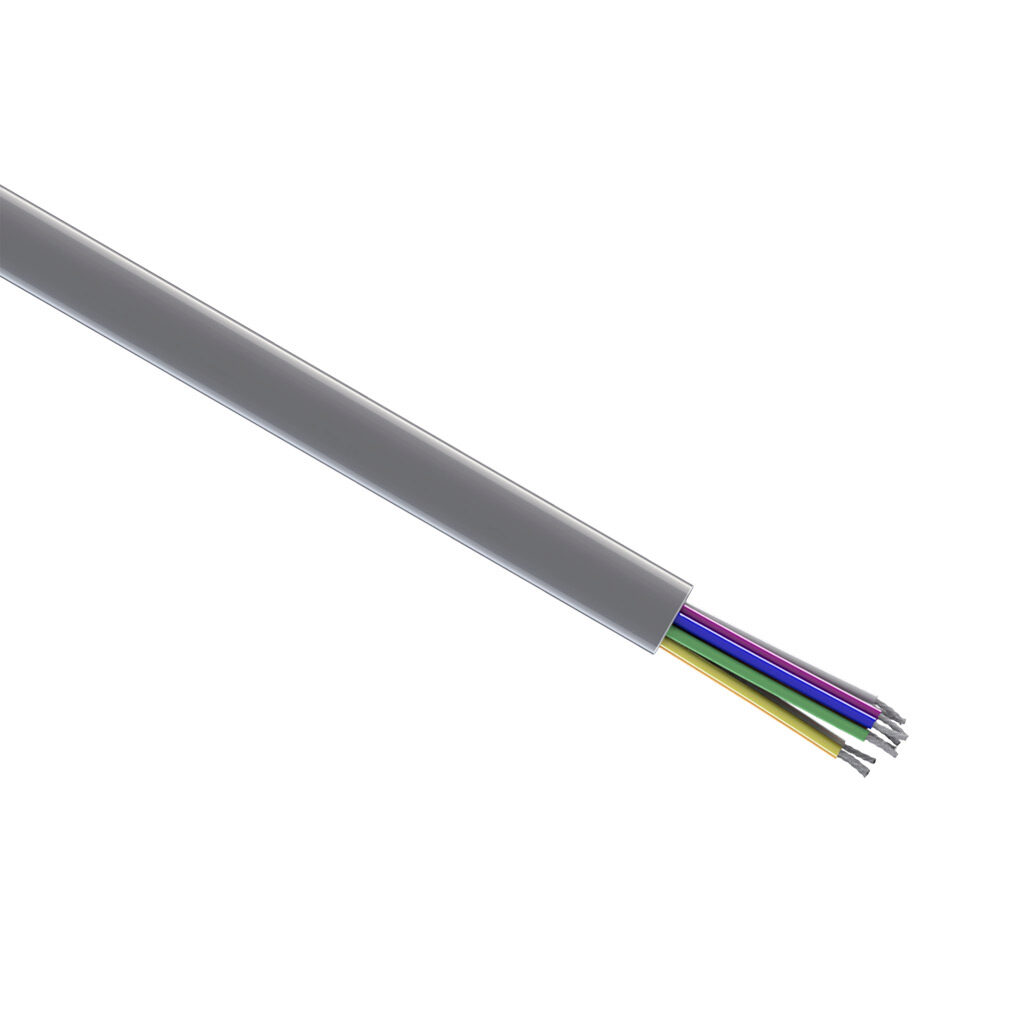 Q7155-1 - Quabbin control and signal cable, unshielded, 10 conductors, 22 AWG, 7-stranded, tinned copper, PVC conductor insulation material, PVC jacket, gray, cut to length.
