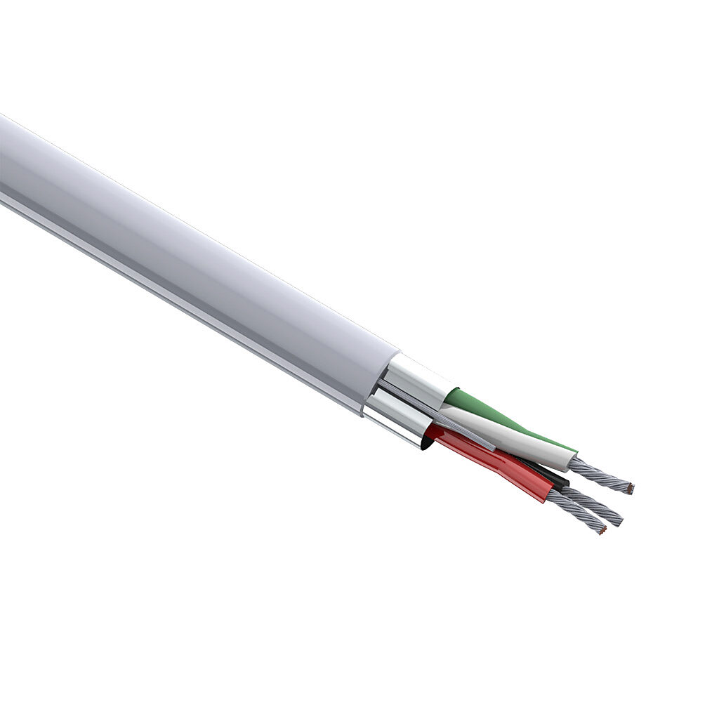 Q7525-1 - Quabbin control and signal cable, shielded, 4 conductors, 22 AWG, 7-stranded, tinned copper, PVC conductor insulation material, PVC jacket, gray, cut to length.