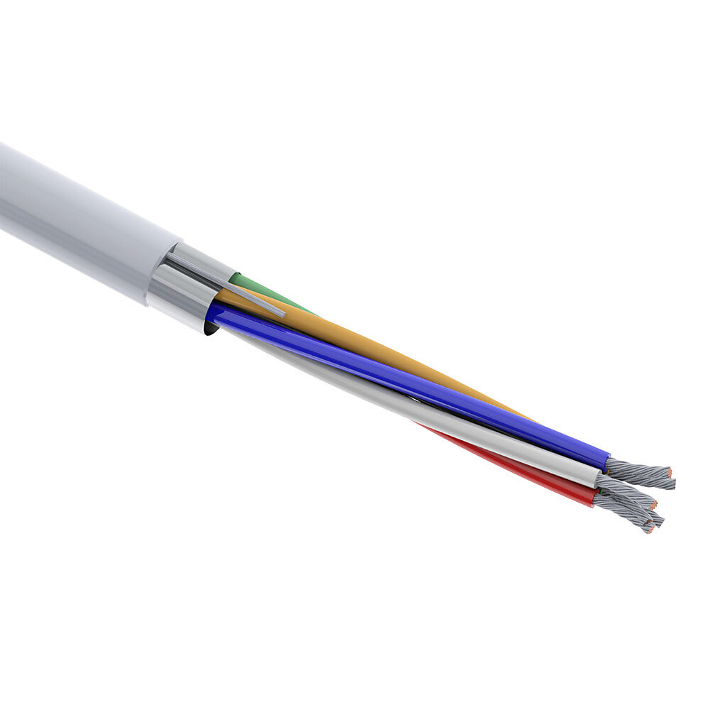 Q7535-1 - Quabbin control and signal cable, shielded, 6 conductors, 22 AWG, 7-stranded, tinned copper, PVC conductor insulation material, PVC jacket, gray, cut to length.