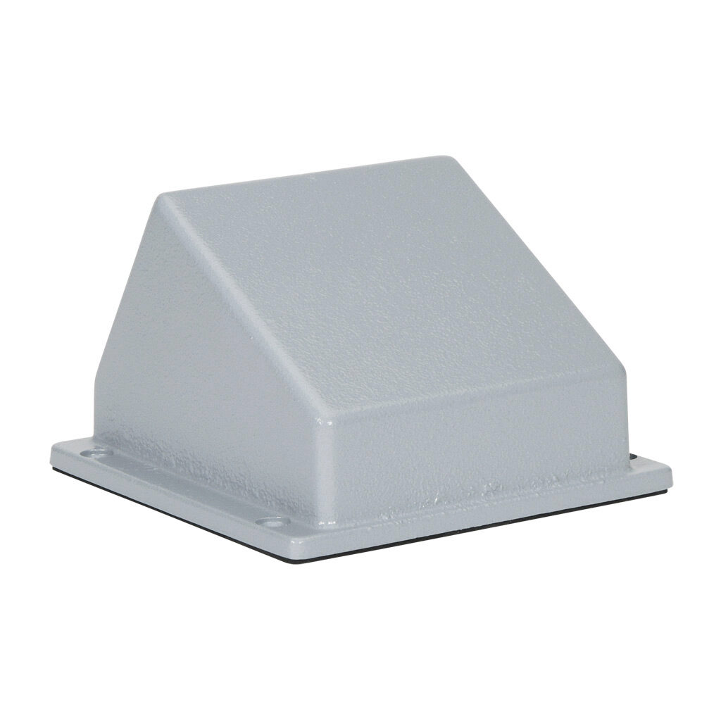 R140-045-000R - Hammond suspension arm fitting, incline adapter, aluminum, RAL 7040 window gray, powder coat finish.