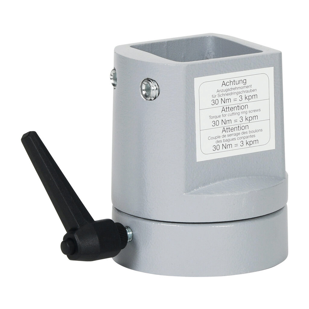 R147-025-200R - Hammond suspension arm fitting, swivel coupling, 300 degrees movement range, aluminum, RAL 7040 window gray, powder coat finish. For use with 80mm Heavy Duty suspension arm profile.